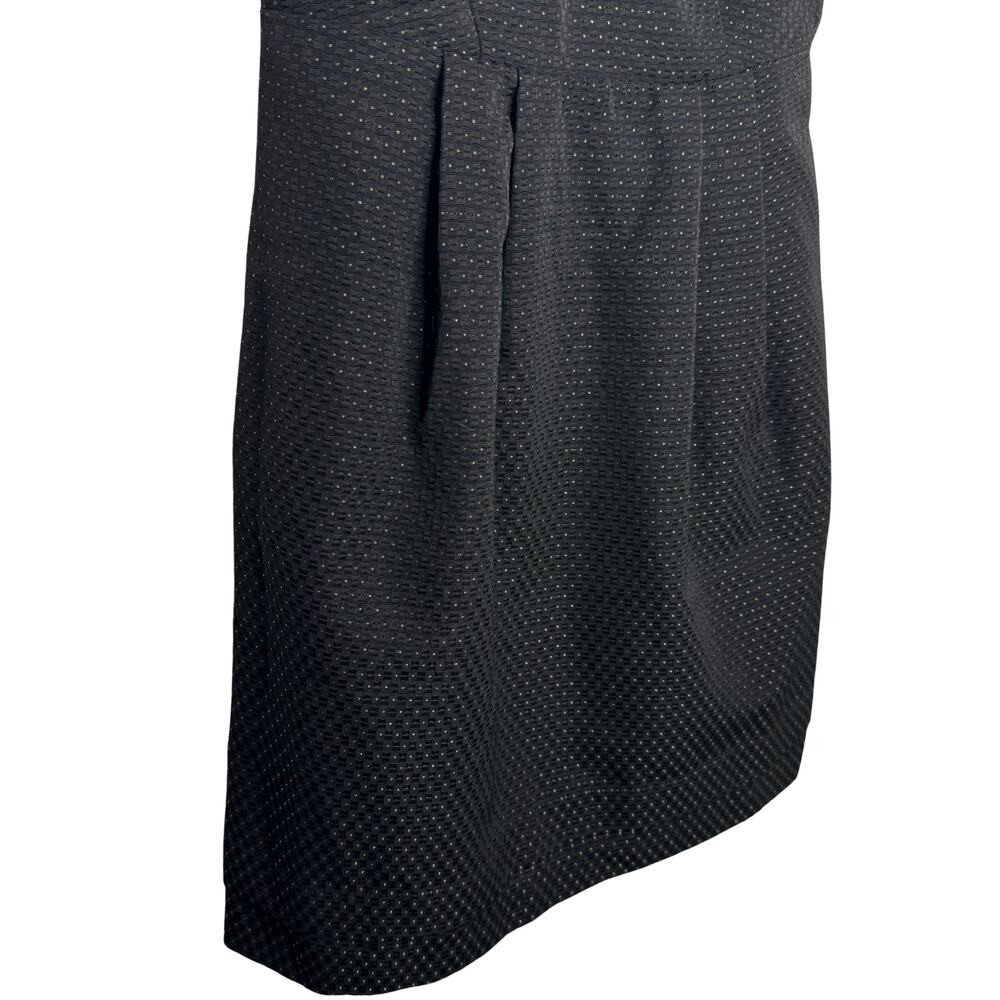Madewell Lowlight Shimmer Dot Fit & Flare Mini Dress Sz 0 Black Gold Sleeveless - Picture 7 of 13